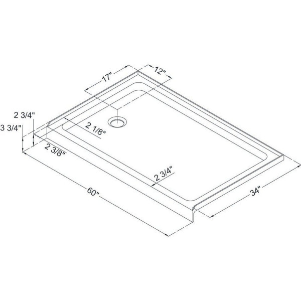 Dreamline DL-6972L-FR Frosted Shower Door and 34" by 60" Base Left Drain