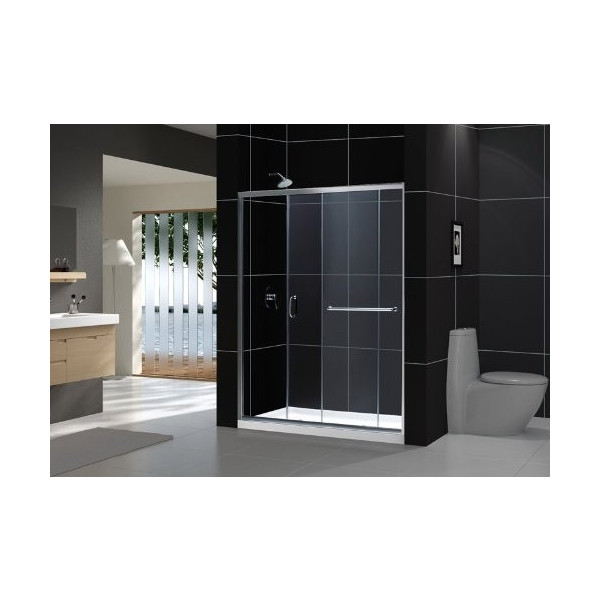 Dreamline DL-6973C-FR Frosted Shower Door and 36" by 60" Base Center Drain
