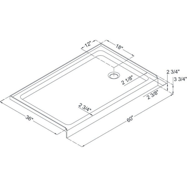 Dreamline DL-6973R-CL Clear Shower Door and 36" by 60" Base Right Drain