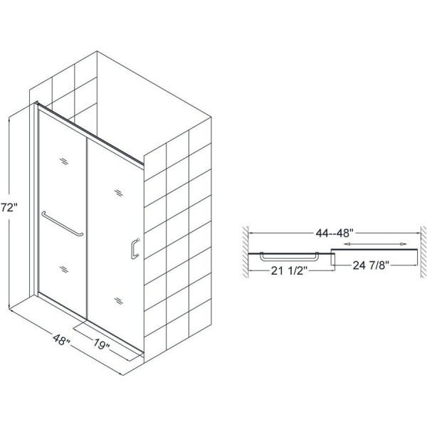 Dreamline DL-6975C Infinity-Z Shower Door & SlimLine 36" by 48" Shower Base