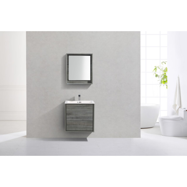 KubeBath DL24 DeLusso 24" Wall Mount Modern Bathroom Vanity