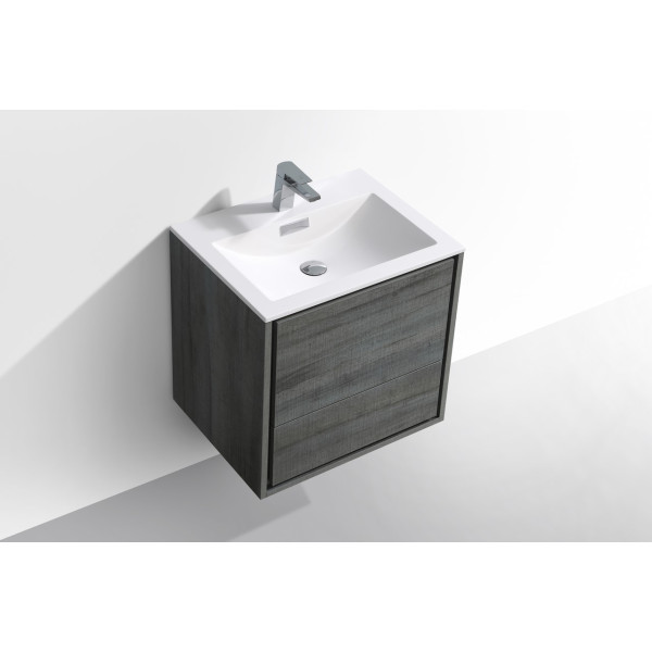 KubeBath DL24 DeLusso 24" Wall Mount Modern Bathroom Vanity