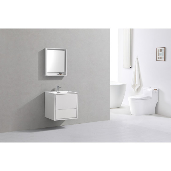 KubeBath DL24 DeLusso 24" Wall Mount Modern Bathroom Vanity