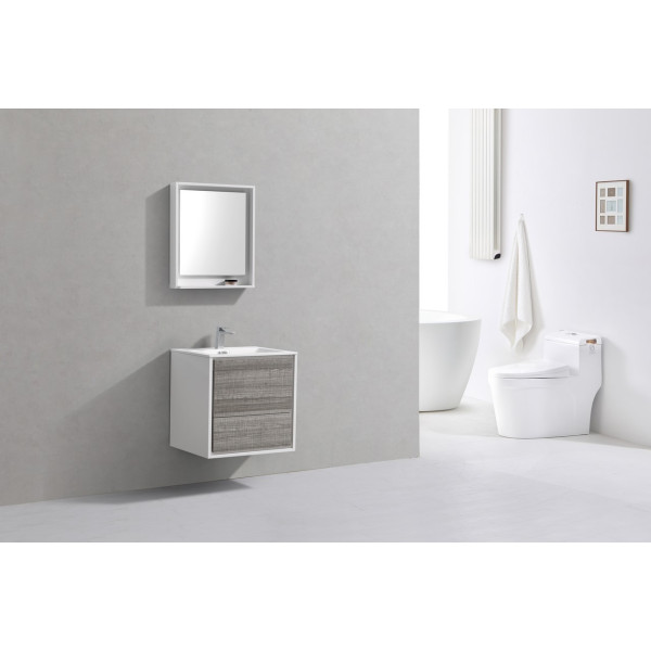 KubeBath DL24 DeLusso 24" Wall Mount Modern Bathroom Vanity
