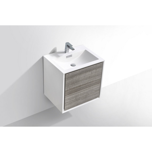 KubeBath DL24 DeLusso 24" Wall Mount Modern Bathroom Vanity
