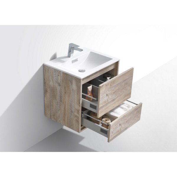 KubeBath DL24 DeLusso 24" Wall Mount Modern Bathroom Vanity