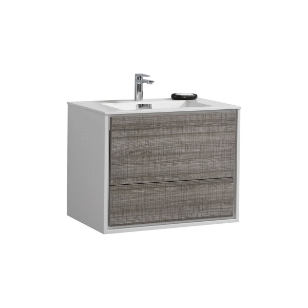 KubeBath DL30 DeLusso 30" Wall Mount Modern Bathroom Vanity