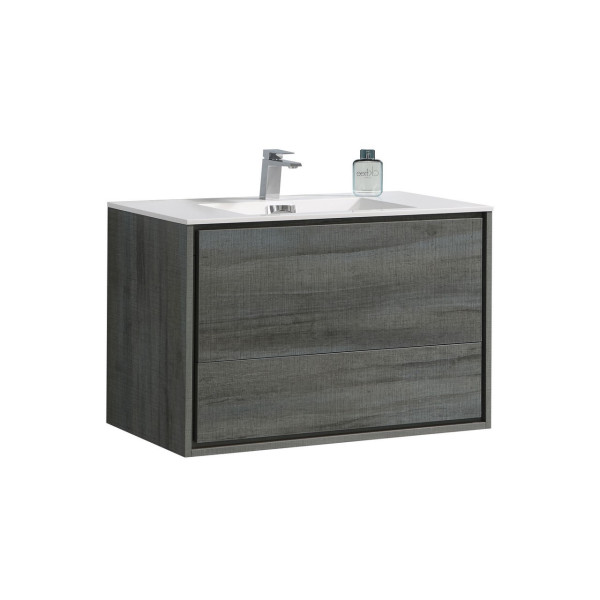 KubeBath DL36 DeLusso 36" Wall Mount Modern Bathroom Vanity