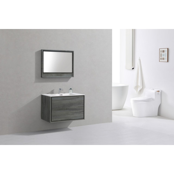 KubeBath DL36 DeLusso 36" Wall Mount Modern Bathroom Vanity