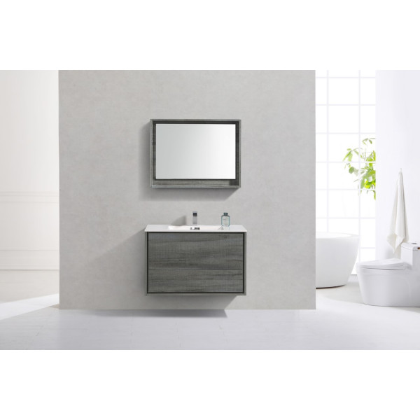 KubeBath DL36 DeLusso 36" Wall Mount Modern Bathroom Vanity