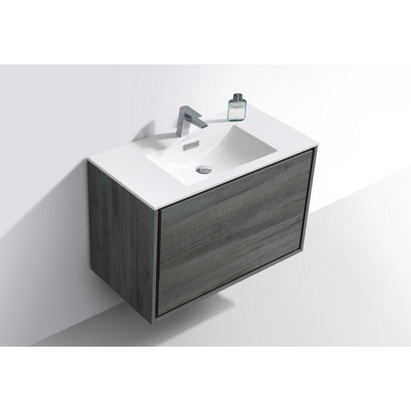 KubeBath DL36 DeLusso 36" Wall Mount Modern Bathroom Vanity