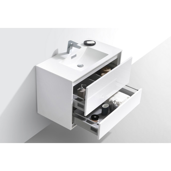 KubeBath DL36 DeLusso 36" Wall Mount Modern Bathroom Vanity