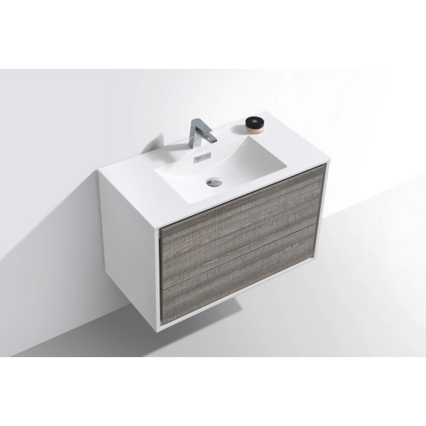 KubeBath DL36 DeLusso 36" Wall Mount Modern Bathroom Vanity