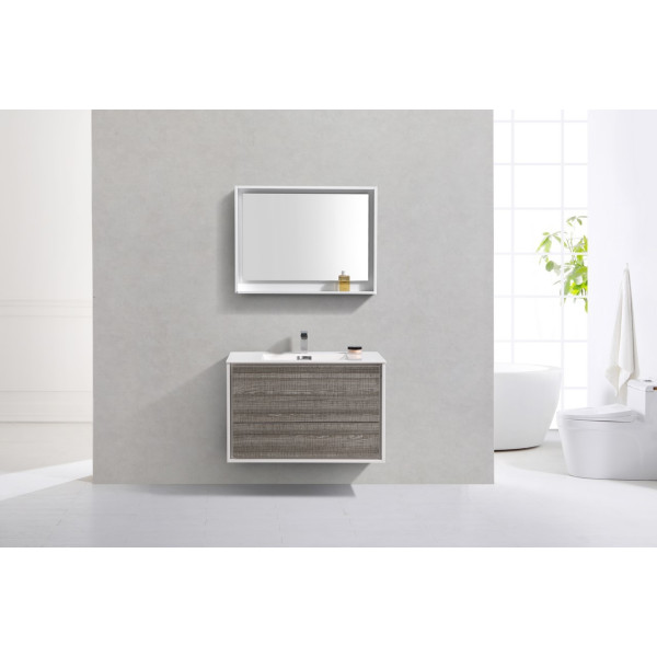 KubeBath DL36 DeLusso 36" Wall Mount Modern Bathroom Vanity