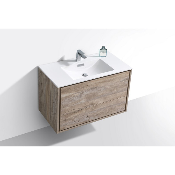 KubeBath DL36 DeLusso 36" Wall Mount Modern Bathroom Vanity