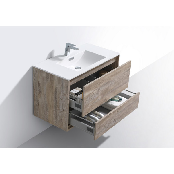 KubeBath DL36 DeLusso 36" Wall Mount Modern Bathroom Vanity