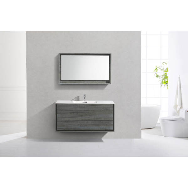 KubeBath DL48S DeLusso 48" Single Sink Wall Mount Modern Bathroom Vanity
