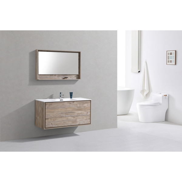 KubeBath DL48S DeLusso 48" Single Sink Wall Mount Modern Bathroom Vanity