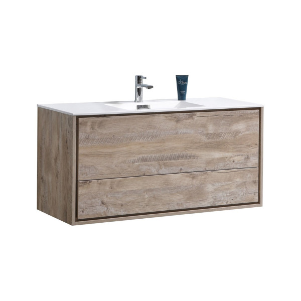 KubeBath DL48S DeLusso 48" Single Sink Wall Mount Modern Bathroom Vanity