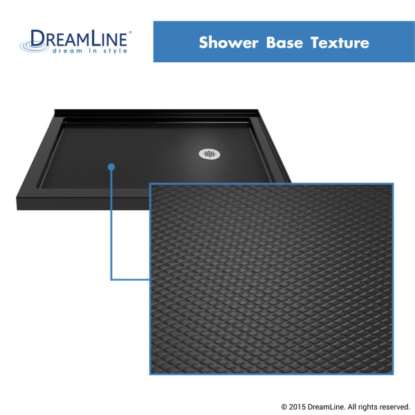 DreamLine DLT-103448-88 Black SlimLine 34" by 48" Double Threshold Shower Base