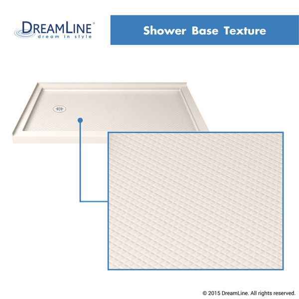 DreamLine DLT-103648-22 SlimLine 36"x48" Double Threshold Shower Base In Biscuit