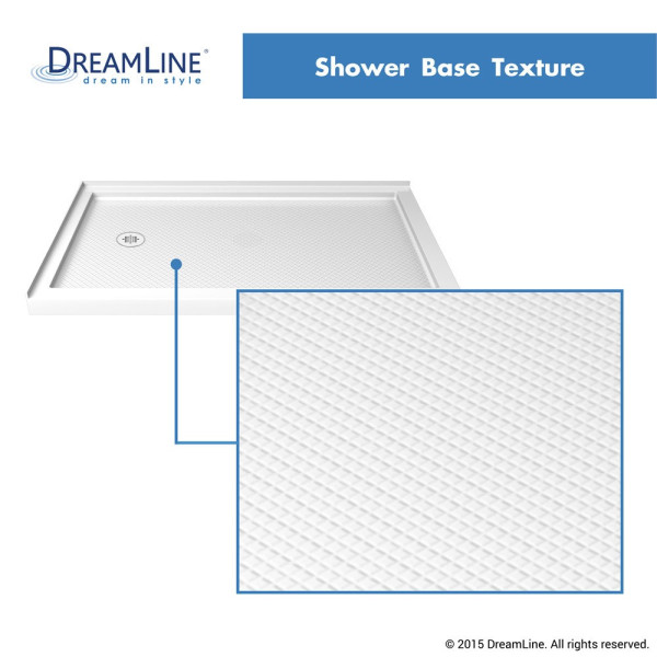 DreamLine DLT-1036541-P SlimLine 36x54" Double Threshold Shower Base