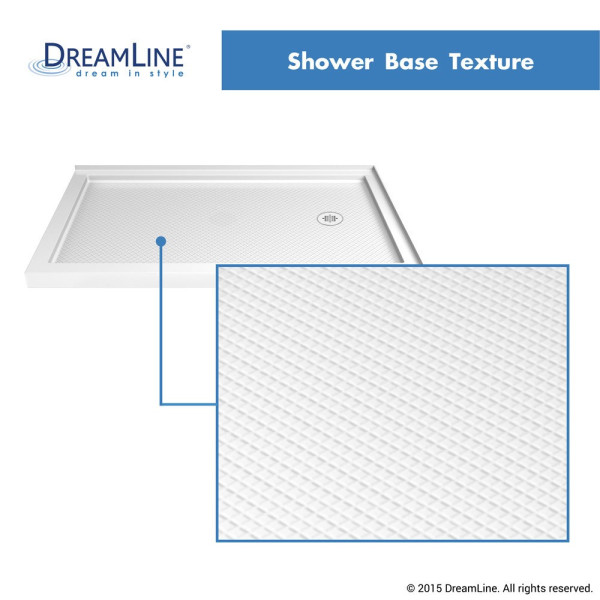 DreamLine DLT-1036542-P SlimLine 36x54" Double Threshold Shower Base