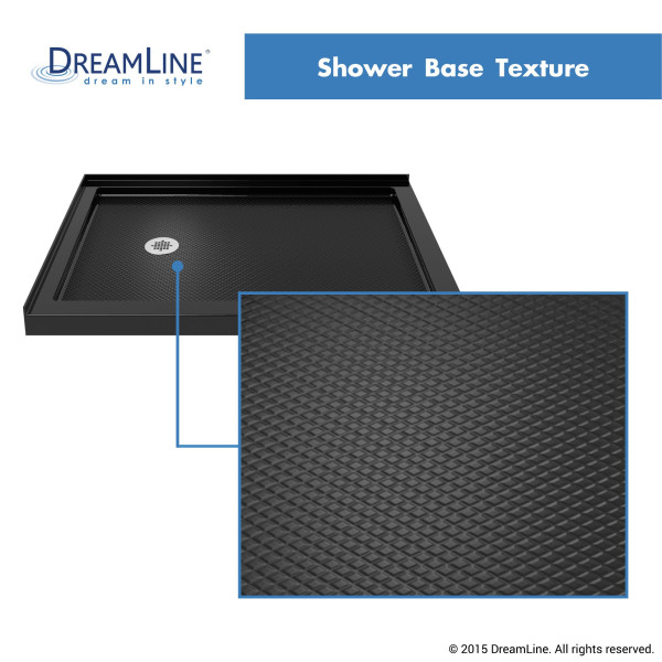 DreamLine DLT-103660-88 SlimLine Double Threshold Shower Base In Black Color