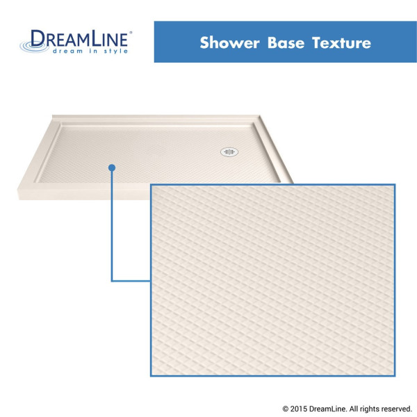 DreamLine DLT-103660-22 SlimLine 36 x 6" Double Threshold Shower Base In Biscuit