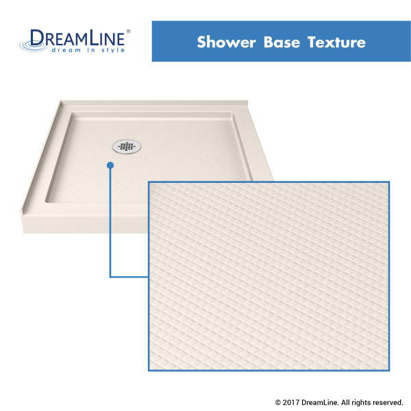 DreamLine DLT-1042420-P SlimLine 42 in. Double Threshold Shower Base