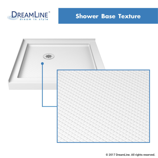 DreamLine DLT-1042420-P SlimLine 42 in. Double Threshold Shower Base
