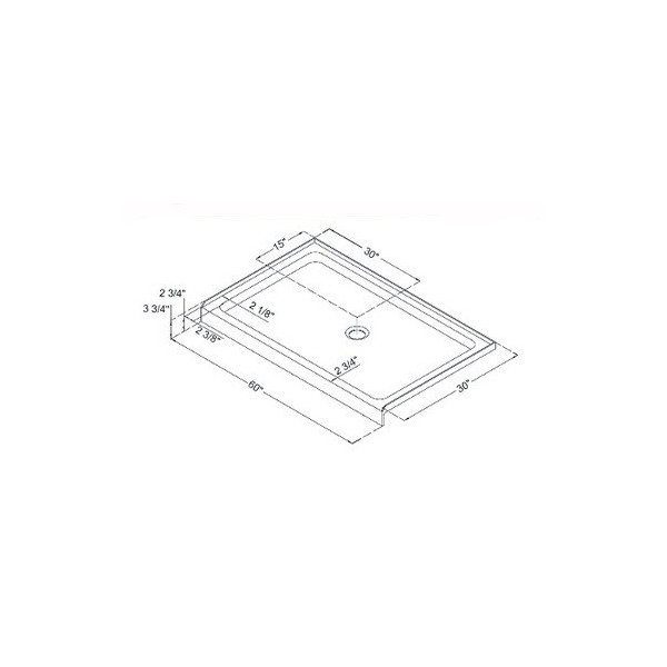 DreamLine DLT-113060 White SlimLine 30" by 60" Single Threshold Shower Base