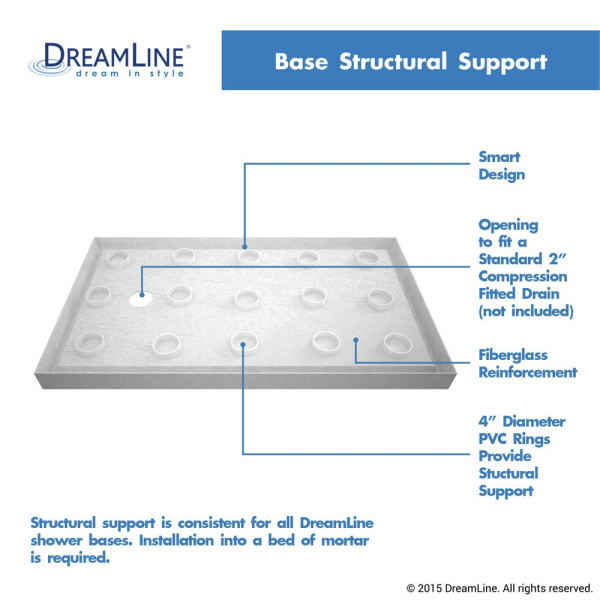 DreamLine DLT-113260-22 SlimLine Biscuit 32" x 60" Single Threshold Shower Base