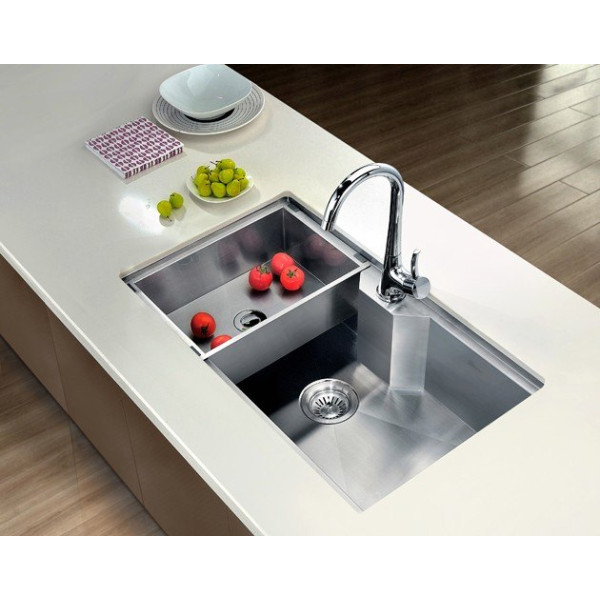 Dawn DSQ2817 30-3/4”L x 18-7/8”W x 9-1/2”D Dual Mount Square Single Bowl