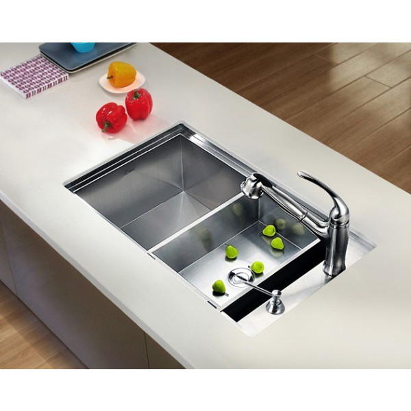 Dawn DSQ2917 31-1/2”L x 18-7/8”W x 10”D Dual Mount Square Single Bowl
