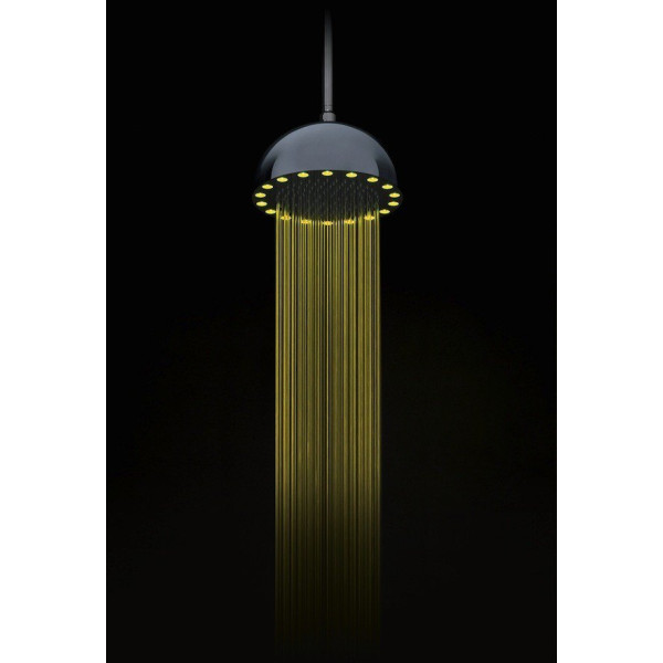 Aquatica DYN-MCRD-300 Dynamo Shower Head In Chrome With Seven colours LED Light