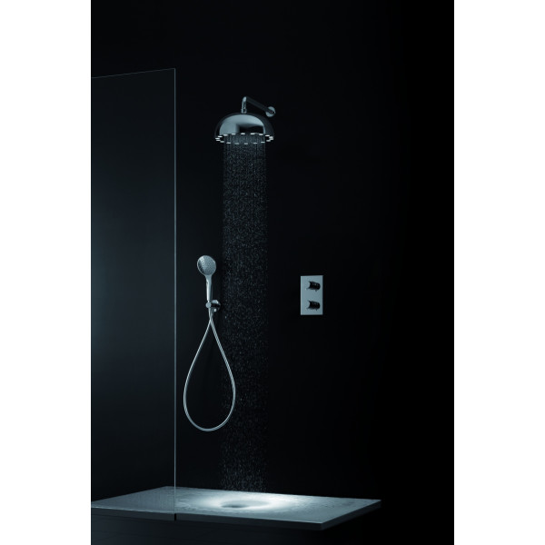 Aquatica DYN-WCRD-300 Dynamo Bathroom Shower Head With Lighting In Chrome