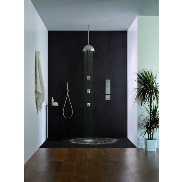 Aquatica DYN-WCRD-300 Dynamo Bathroom Shower Head With Lighting In Chrome