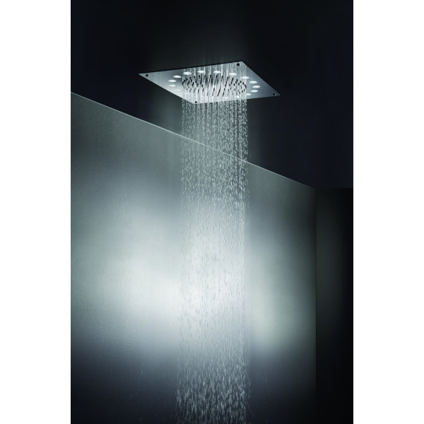 Aquatica DYN-WCSQ-340 Built-In Shower Head In Chrome With LED Lights