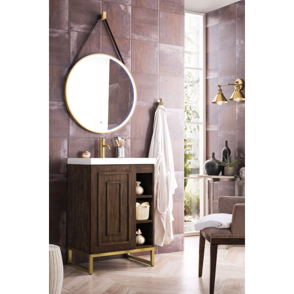 James Martin E110V24RDWG 24" Single Vanity White Glossy Composite Countertop