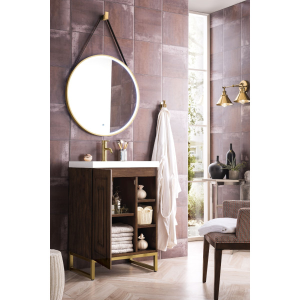 James Martin E110V24RDWG 24" Single Vanity White Glossy Composite Countertop