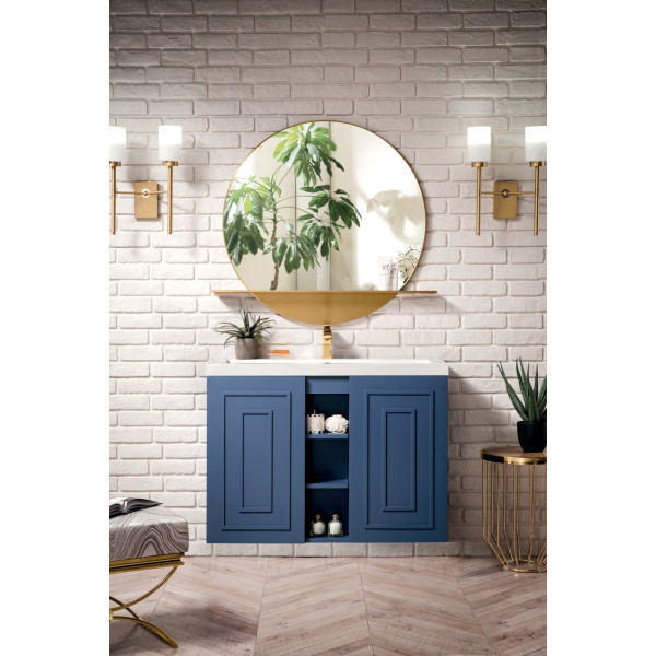 James Martin E110V39.5WG 39.5" Single Vanity With u/ Glossy Composite Countertop