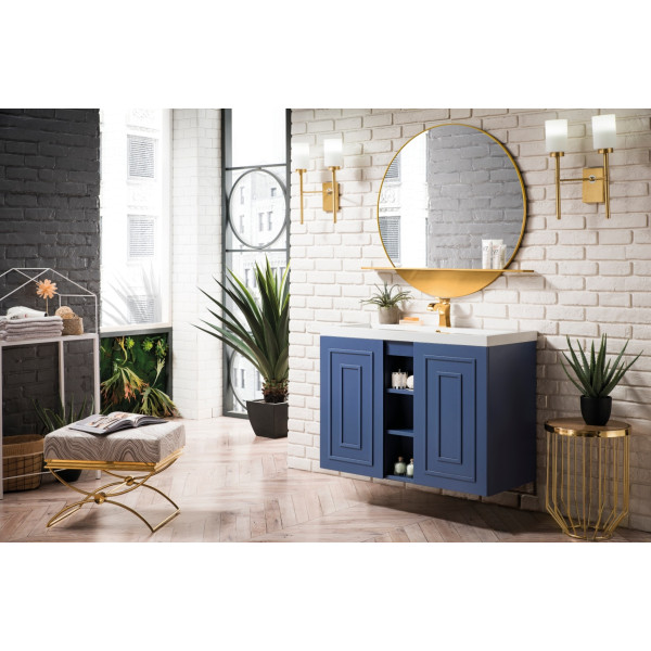 James Martin E110V39.5WG 39.5" Single Vanity With u/ Glossy Composite Countertop