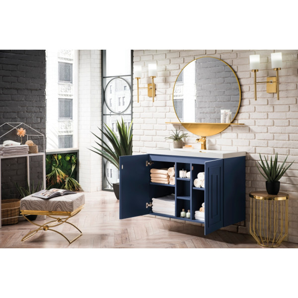 James Martin E110V39.5WG 39.5" Single Vanity With u/ Glossy Composite Countertop