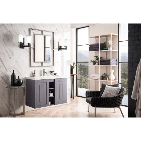 James Martin E110V39.5WG 39.5" Single Vanity With u/ Glossy Composite Countertop
