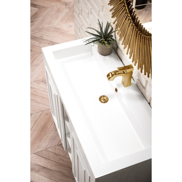 James Martin E110V39.5WG 39.5" Single Vanity With u/ Glossy Composite Countertop
