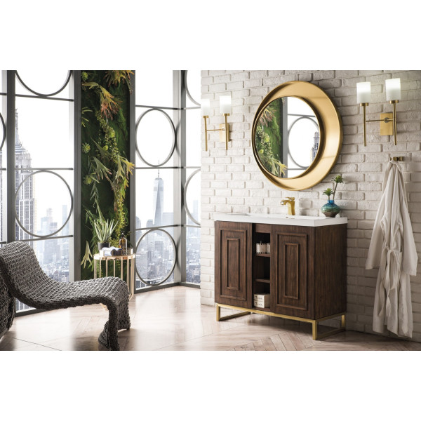 James Martin E110V39.5RGDWG 39.5" Single Vanity With White Glossy Composite Top