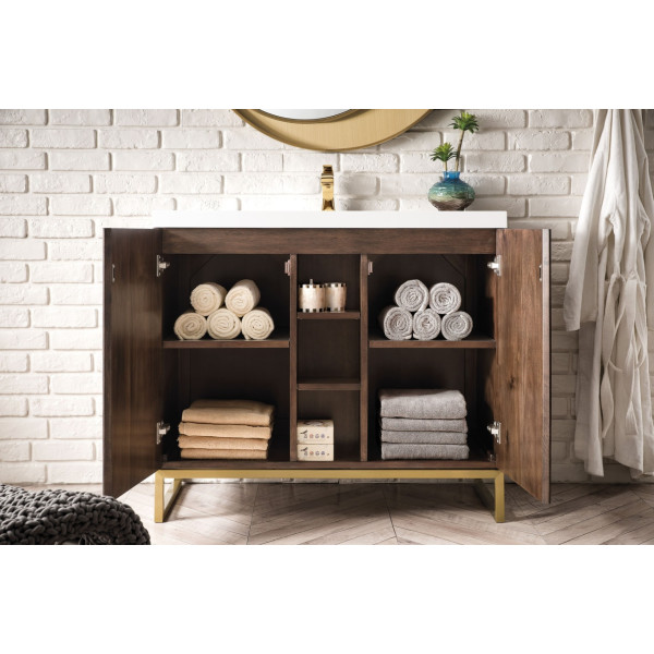 James Martin E110V39.5RGDWG 39.5" Single Vanity With White Glossy Composite Top