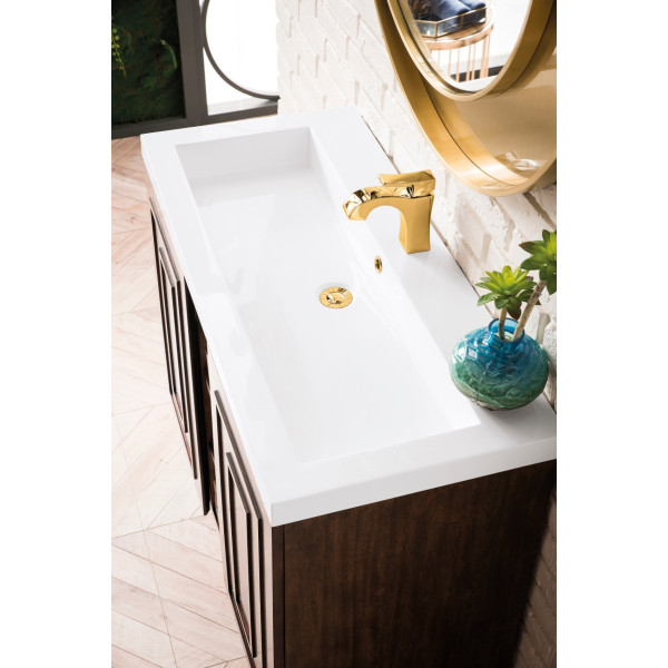 James Martin E110V39.5RGDWG 39.5" Single Vanity With White Glossy Composite Top