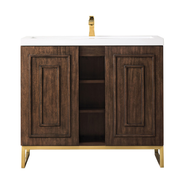 James Martin E110V39.5RGDWG 39.5" Single Vanity With White Glossy Composite Top
